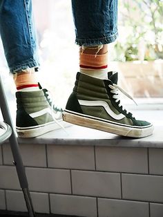 Product Image: Two-Tone sk-8 Reissue High Top Sk8 Hi Outfit, Trendy Womens Sneakers, Tenis Vans, Sneakers Vans, Free People Clothing Boutique, Free People Clothing, High Top Vans, Vans High Top Sneaker