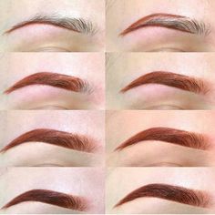 Copper Eyebrows, Red Eyebrow Makeup, Ginger Eyebrows, Eyebrows Redheads, Red Eyebrows, Mime Makeup, Redhead Makeup, How To Color Eyebrows