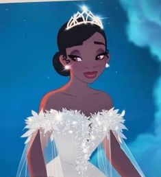 the princess and the frog is wearing a tiara