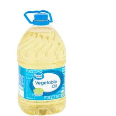 a bottle of vegetable oil on a white background