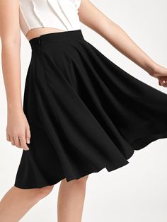 Black Dressy   Polyester Plain Flared Embellished Non-Stretch Spring/Summer Girls Clothing Black Skirt Aesthetic, Waitress Outfit Black, Shein Skirts, Pre Teen Black Dress, Kids Long Black Skirt, Gothic Teens Skirts, Cute Skirts For Eight Year Olds, Goth Skirt Shien, Waitress Outfit