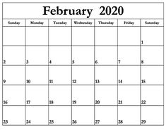 a calendar for the month of february