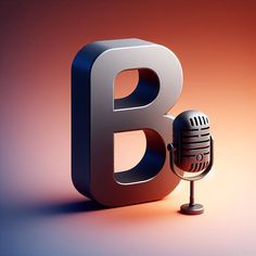 the letter b is next to a microphone