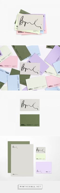 several different colored envelopes with writing on them