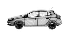 an image of a car that is in the shape of a wire mesh on a white background