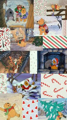 winnie the pooh christmas collage