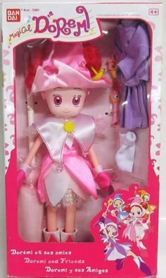 the doll is in its pink box