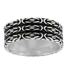 Accessorize in style with this Menster sterling silver oxidized band ring. Click on this JEWELRY & WATCHES GUIDE to learn about fit, styles, materials and more! Accessorize in style with this Menster sterling silver oxidized band ring. Click on this JEWELRY & WATCHES GUIDE to learn about fit, styles, materials and more! FEATURES Width: 0.35 in. Shank style: stackable Nickel free Metal: sterling silver Plating: rhodium Finish: oxidized Packaging: velvety pouch Size: 12. Color: Black. Gender: male Silver Stackable Jewelry, Men's Jewelry Rings, Rings Statement, Band Ring, Fashion Rings, Band Rings, Statement Rings, In Style, Jewelry Watches