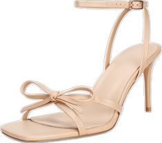 Beige Bow Heels For Summer, Beige Heels With Bow For Summer, Summer Beige Heels With Bow, High Heel Sandals With Bow For Spring, Spring Beige Bow Heels, Spring Beige Heels With Bow, Spring Party Heels With Bow Straps, Beige Bow Sandals For Summer, Evening Sandals With Bow Straps For Summer