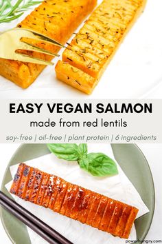 easy vegan salmon made from red lentils