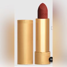 New In Box Gucci Lipstick Matte Finish Color Janet Rust 505 -It Is A Rusty Red Gold Container Full Size 3.6g /.12 Oz Gucci Lipstick, Gucci Makeup, Velvet Matte Lipstick, Lipstick Matte, Velvet Matte, American Beauty, Matte Lipstick, Makeup Lipstick, Beauty Cosmetics