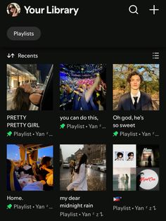 an iphone screen showing the playlist page for your library, which includes images and text