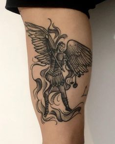 Detailed St Michael’s Tattoos Archangel Michael Tattoo, St Michael Tattoo, Michael Tattoo, Archangel Tattoo, S Tattoos, Shoulder Tattoos, Just Ink, Angel Tattoo, Archangel Michael