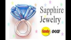 a blue ring with stars on it and the words sapphire jewelry in front of it