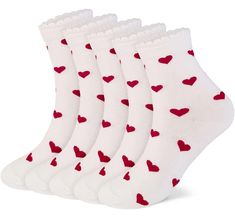 PRICES MAY VARY. [Lovely Design] Cute design casual socks that will be bound to elevate your ordinary daily-life. Cute and lovely heart patterns with eye-catching colors will bring you a fun day. Easy to match with any outfits and occasions. [Daily Socks] Made of cotton & spandex blends, this stylish socks are soft and elastic enough to keep you comfortable and in style during your all day. In additon, the moderate thickness (not too think or not too thin) is great for spring, summer, fall, and Happy Smiley Face, Heart Socks, Smile Design, Stylish Socks, Vintage Trousers, Fun Size, Cozy Socks, Socks For Women, Heart Pattern