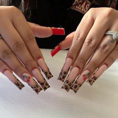 Gold Acrylic Nails, Purple Acrylic Nails, Pink Gel Nails, Hard Nails, Cherry Nails, French Acrylic Nails, Leopard Nails, Pretty Gel Nails, Dope Nail Designs