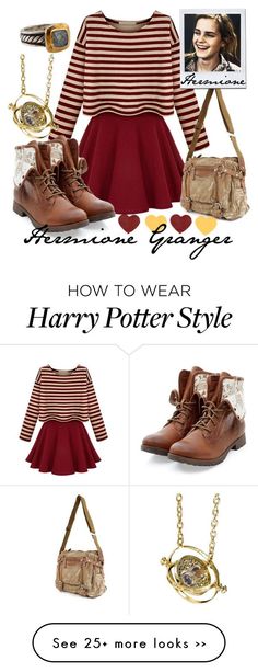 "Hermione Granger" by nadies-fashions on Polyvore featuring Emma Watson Fandom Fashion, Fandom Outfits, Casual Cosplay, Hermione Granger, Mode Inspiration