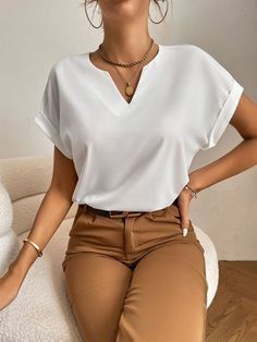 Batwing Sleeve Blouse, Fall Pullover, Women Blouses Fashion, Fashion Tops Blouse, Simple Blouse, Elegante Casual, Batwing Sleeve, Blouse Styles