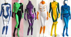 I make costumes from your pictures or drawings. I specialize in spandex clothing such as leggings, bodysuits, capes, dresses. All costumes featured in photos are made by me.  Please do not purchase from this listing until you have sent me photos of the design and received a quote from me. Pricing is based on the complexity of your design. Please send me pictures and measurements for a quote. (example, plain one-color catsuits start at $120) I make this to order with your measurements, and there Fitted Multicolor Costumes For Cosplay Events, Multicolor Fitted Costume For Cosplay, Fitted Multicolor Cosplay Costume For Costume Party, Halloween Cosplay Stretch Unitard, Stretch Unitard For Costume Party And Cosplay Events, Fitted Green Cosplay Costume, Green Fitted Cosplay Costume, Fitted Multicolor Cosplay Costume, Fitted Green Cosplay Costume For Halloween