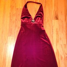 Gorgeous Wine Color In A Velvet-Like Material. From The 90's, A Ny Black Label. Very Flattering Low Back With Tie And Front Plunge With Beautiful Flower Broach. I've Worn It With And Without, But Note That There Are Two Small Holes Where The Flower Has Been. Pin Is Slightly Bent And That Is It For Flaws (See Pic). Dress Is In Excellent Condition! Did Come With The Flower Broach. Has Some Stretch To It, Very Sexy And Hugs In All The Right Places. Hangs Loosely On The Bottom And Hits Me About Mid Calf. I'm 5' 7". Vintage Betsey Johnson, Betsey Johnson Dresses, Wine Color, Dresses Backless, Wine Colored, Beautiful Flower, Black Label, Low Back, Mid Calf