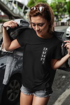 Experience effortless charm and comfort with our "Easy Peasy" minimalist shirt. This laid-back and trendy piece adds a touch of fun to your everyday style. #EasyPeasy #CasualFashion #EffortlessStyle #TrendyShirt Black Friday Graphic, Whatever Forever, Dance Tops, Dance Shirts, Nursing Tshirts, I Want To Be, Looks Vintage, Boss Lady