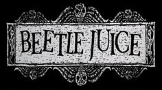 the logo for beetle juice on a black background