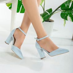 BLUE SUEDE SHOES - SOMETHING BLUE - BABY BLUE WEDDING HEELS Welcome to Belle Wedding Shoes, your source for stunning Blue wedding Heels that effortlessly combine style and comfort.  Meticulously handcrafted with premium baby blue suede Vegan leather, these bridal shoes feature a secure ankle strap on the upper part and a closed-toe design, ensuring your feet stay comfortable all day. The timeless, sleek design effortlessly complements your wedding attire, and the 3.7-inch (approximately 9.5 cm) block heels provide the perfect elevation, enhancing both your confidence and stature. Whether you seek bride block heels, blue wedding shoes, elegant baby blue wedding shoes, or something blue, our wedding block heels promise to elevate your look and make you feel radiant on your special day. Our b Blue Bride Shoes, Heels Light Blue, Blue Heels Wedding, Blue Velvet Shoes, Baby Blue Heels, Blue Block Heels, Blue Bridal Shoes, Bride Heels, Baby Blue Weddings