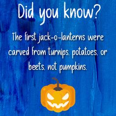 a pumpkin with the words did you know? and an image of a jack - o'lantern