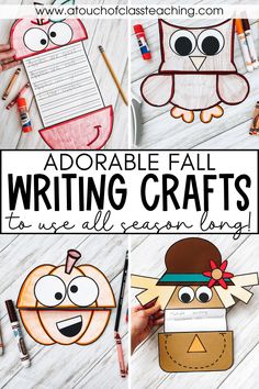 an adorable fall writing craft for kids to make