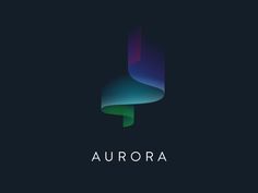 the aurora logo on a dark background with blue and green colors in the shape of an abstract