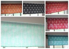 four different types of roman blinds with arrows on them in various colors and sizes,