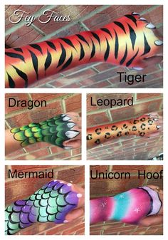 Face painting hand designs. Face Painting Designs For Adults Artists, Arm Paint Ideas Body Art, Arm Face Painting, Arm Face Paint, Animal Face Paint, Dinosaur Face Painting