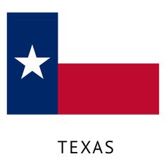 the texas state flag is shown in red, white and blue