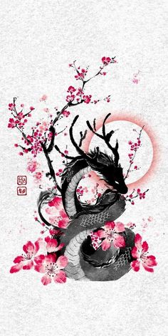 Istoria Artei, Japanese Art Prints, Dragon Artwork, Cool Wallpapers Art, Tattoo Design Drawings, Pretty Wallpapers Backgrounds, A Dragon