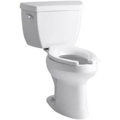 a white toilet with the lid up and no tank in front of it, on a white background