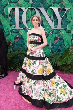 Micaela Diamond Print Tiered Dress 2023 Tony Awards Inspiration Images Custom Bridal Dress, Train Skirt, Cool Tuxedos, Red Carpet Dress, Gucci Gown, Boss Dress, Carpet Dress, Old Hollywood Style, Red Carpet Outfits