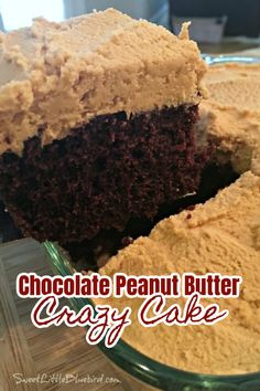 CHOCOLATE PEANUT BUTTER CRAZY CAKE Easy Chocolate Cake With Peanut Butter Frosting, Chocolate Mayonnaise Cake With Peanut Butter Frosting, Chocolate Cake And Peanut Butter Icing, Homemade Chocolate Cake With Peanut Butter Frosting, School Cafeteria Peanut Butter Cake, Chocolate Cake Mix With Peanut Butter, Crazy Wacky Cake Recipes, Peanut Butter Crazy Cake, Chocolate Peanut Butter Frosting Recipe