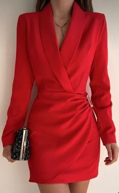 Red Dresses Classy Short, Jumpsuit Elegant, Classy Work Outfits, فستان سهرة, Stylish Work Outfits, Looks Chic, Red Outfit, Fashion Design Clothes, Classy Dress