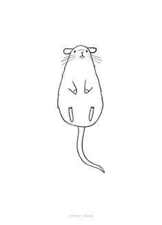 a drawing of a rat with its eyes closed