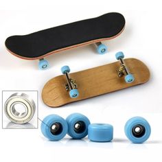 a skateboard with wheels and bearing units