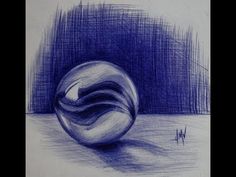 a drawing of a ball on the ground with lines coming out of it and an object in the background