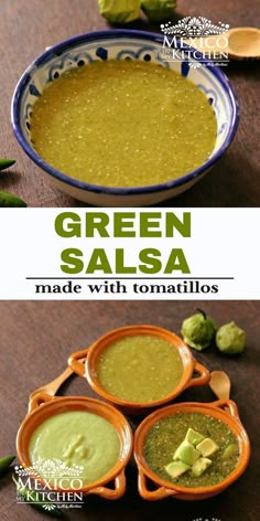 green salsa made with tortillas and avocado is the perfect side dish