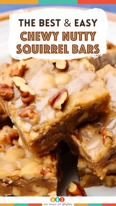 the best and easy chewy nutty squirrel bars are made with only three ingredients