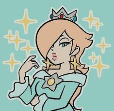 the princess is wearing a tiara with stars in the background