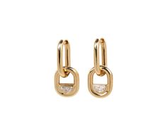 With a geometric sparkle and subtle movement, these State Property earrings can be worn by absolutely anyone. The 18K yellow gold huggie hoops connect to 18K yellow gold latch backs. An 18K yellow gold drop is set with a half moon diamond for the perfect amount of heavy gold and subtle shimmer. Remove the drops for a simple pair of huggies! total length : 7/8"18K yellow gold hoop dimensions : just under 1/2" x 1/4"18K yellow gold and diamond drops : 1/2" x 3/8"diamonds : 3mm x 5mm each : .23cttw Luxury Gold-plated Diamond-cut Jewelry, Luxury Delicate Yellow Gold Earrings, Luxury Diamond Earrings With Lever Back, Luxury Yellow Gold Diamond Earrings With Pave Setting, Half Moon Diamond, Convertible Jewelry, Daniela Villegas, Digby And Iona, Rebecca Overmann