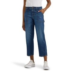 The Lee Womens Heritage Slim Straight Carpenter Crop Pants put the fun in functional, with a design thats all about the details. With multiple pockets, carpenter assets, and a soft cotton blend with hint of stretch, these will easily become a staple. Pair with your favorite top and get ready to take on the day Size: 6.  Color: Blue.  Gender: female.  Age Group: adult. Thats All, Crop Pants, Blue Gender, Cropped Pants, Gender Female, Age Group, The Day, Color Blue, Cotton Blend