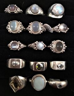 Crystal Jewelry Rings, Crystal Rings Silver, Ring Inspo Silver, Silver Crystal Rings, Rings With Crystals, Handmade Silver Rings, Rings With Stones, Lotus Lake, Crystal Aquamarine