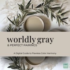 the words worldly gray and perfect pairings on top of an image of two bowls