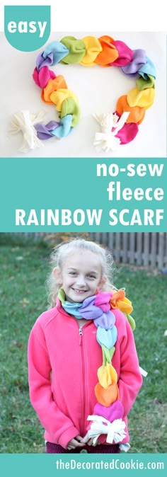 an easy no sew rainbow scarf for kids