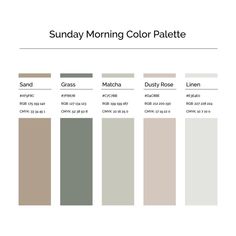 the color palette for sunday morning